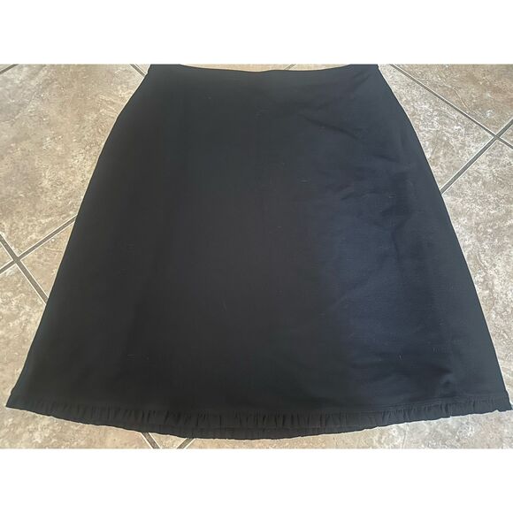 Eileen Fisher S Simple Black Skirt W Ruffle Pull On - Picture 1 of 6